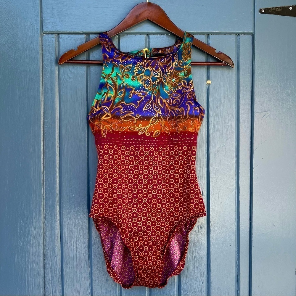 Vintage Jantzen Multicolor Swimsuit Women Size 8